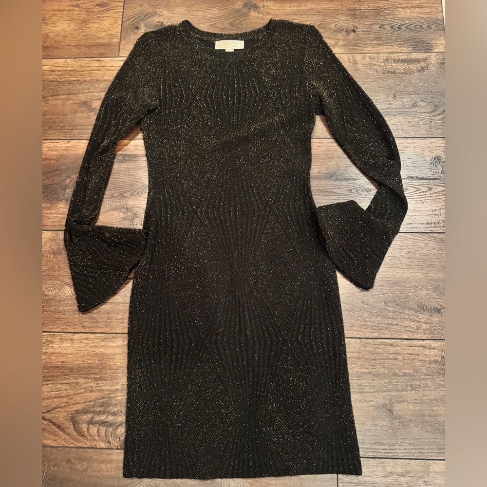 Michael Kors Elegant Black and Gold Size Small Women's Dress